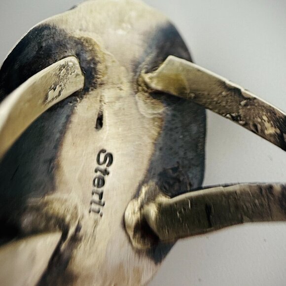 Navajo Sterling Turquoise Ring — Freda Martinez “F” Hallmark, Size 7.5 - Picture 6 of 6